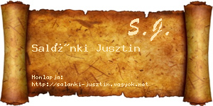 Salánki Jusztin névjegykártya